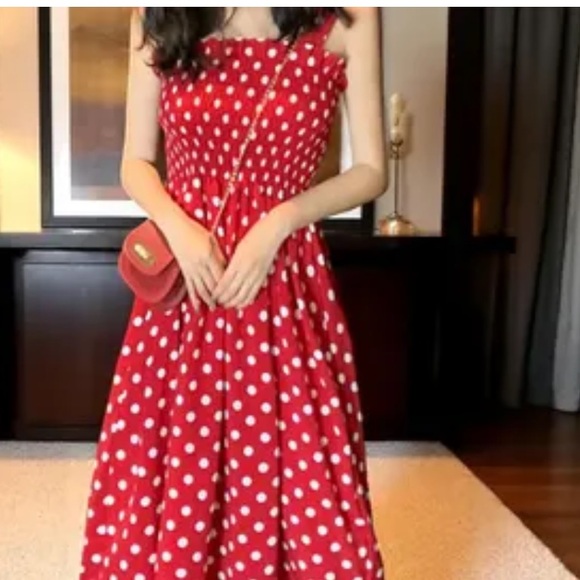 New En Saison Red Polka Dot Dress - Picture 4 of 16